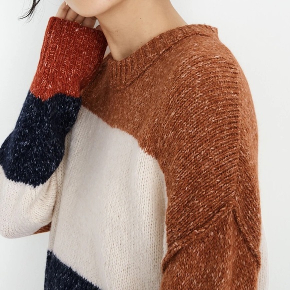 Madewell Sweater Women’s XS Striped Baxter Tunic Alpaca‎ Blend Cozy Soft - Picture 3 of 12